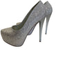 Paprika Silver Sparkle Platform Heels