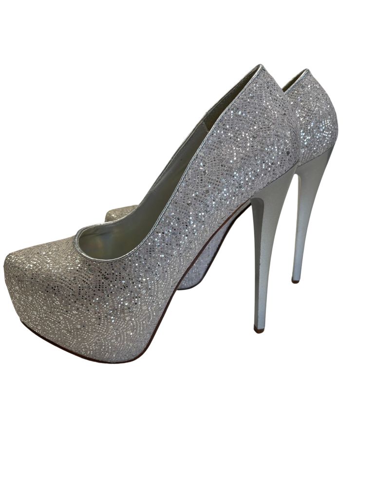 Paprika Silver Sparkle Platform Heels