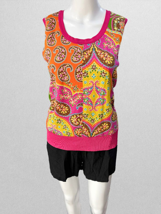 Peter Nygard Vintage Paisley Sweater Tank