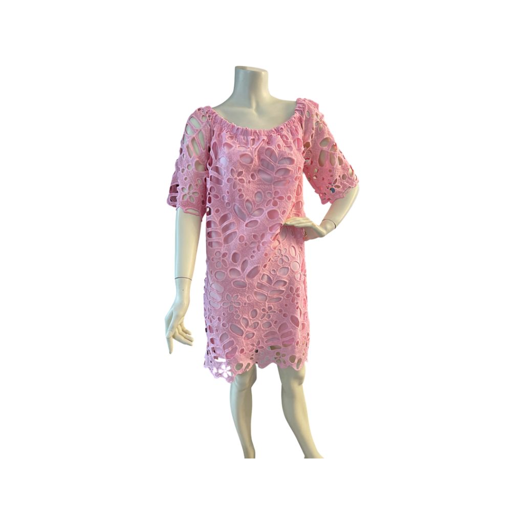 Pretty Garden Off Shoulder Pink Mini Dress (NWT)