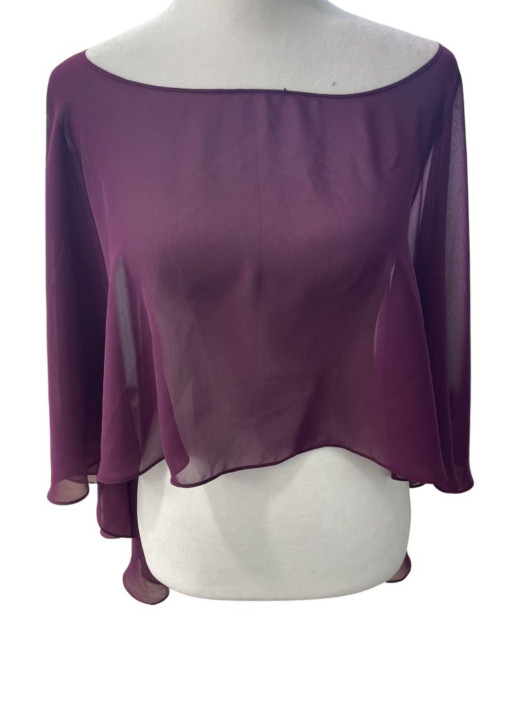 Purple High-Low Sheer Coverup Blouse