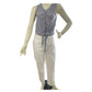 Rachel Zoe Blue and White Striped Button Up Tie Front Linen Tank