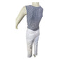 Rachel Zoe Blue and White Striped Button Up Tie Front Linen Tank