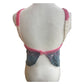 Recycled Threads Handmade Pink, Blue, White Crochet Bralette