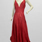 Red Glitter Spaghetti Strap Floor Length Formal Dress