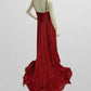 Red Glitter Spaghetti Strap Floor Length Formal Dress