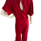 Red Short Sleeve Wide Leg Jumpsuit with Belt