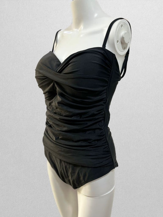 Relleciga Black Twist One-Piece Swimsuit