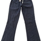 Roxy Oceanside Black Linen Elastic Waist Straight Leg Pants