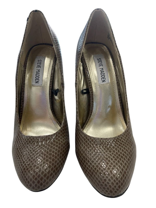 Steve Madden Taupe Snakeskin Pattern Heels