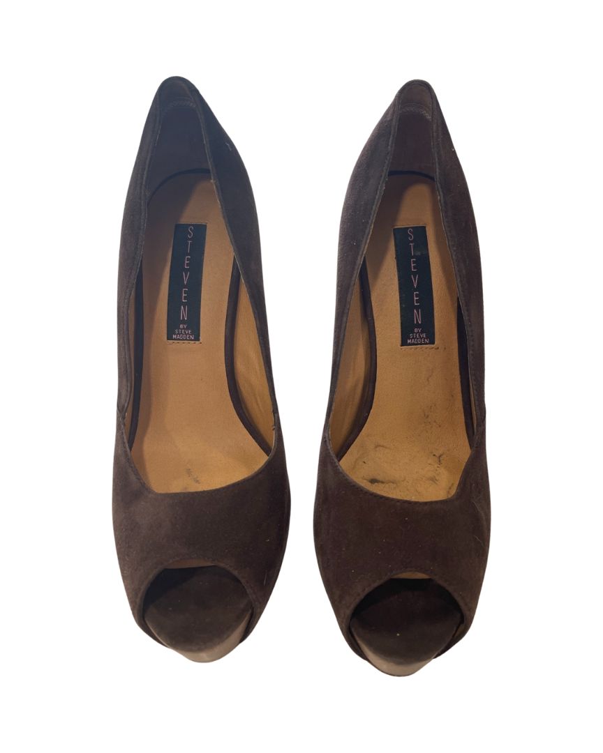 Steven by Steve Madden Brown Suede Heels