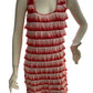 Studio M Rust Orange & Cream Tank Ruffled Dress