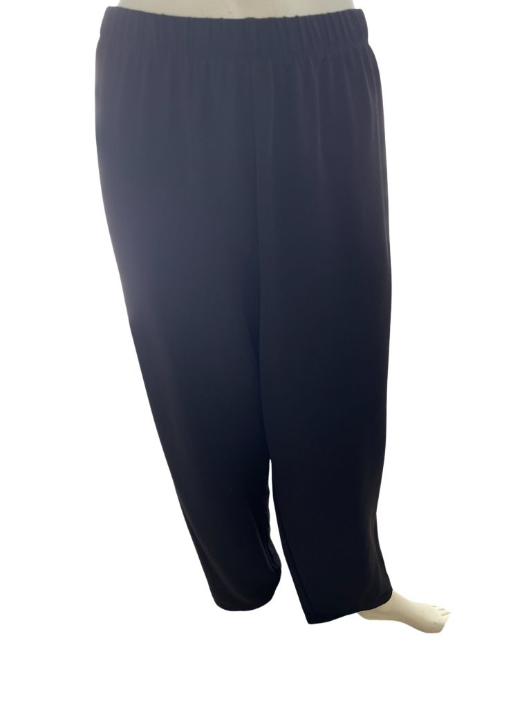 Susan Graver Black Liquid Knit Straight Leg Pants