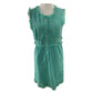 TCEC Green Sleeveless Cotton Button Front Dress