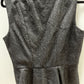 Tahari Black/Silver Textured Sleeveless Peplum Blouse
