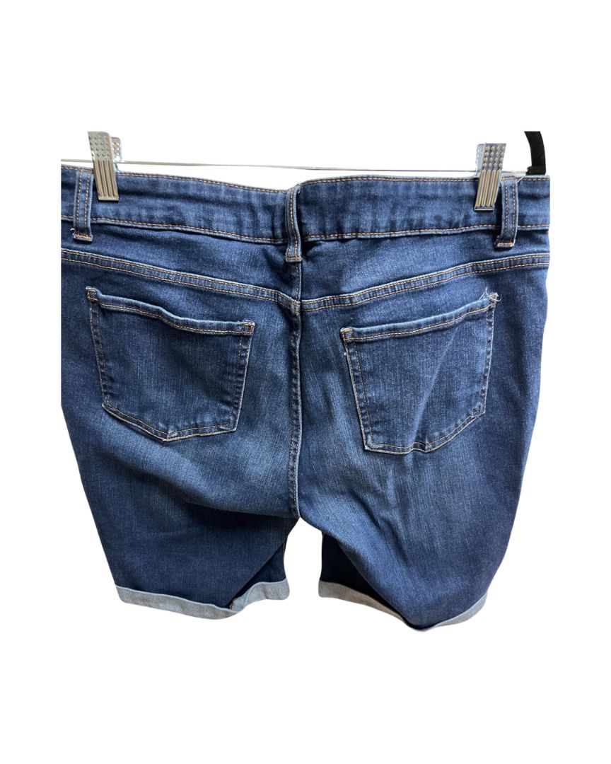 Time and Tru Dark Blue Jean Mid-Rise Cuffed Shorts