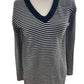 Tommy Hilfiger Blue/White Striped V Neck Pullover
