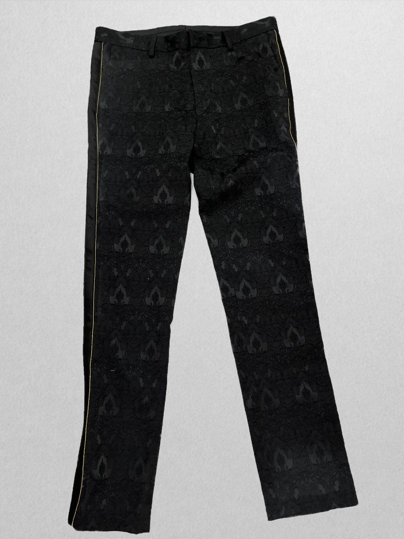 Topman Black Lace Pants with Gold Trim