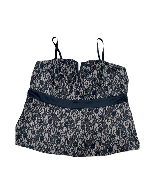Torrid Black/Tan Lined Lace Camisole Tank