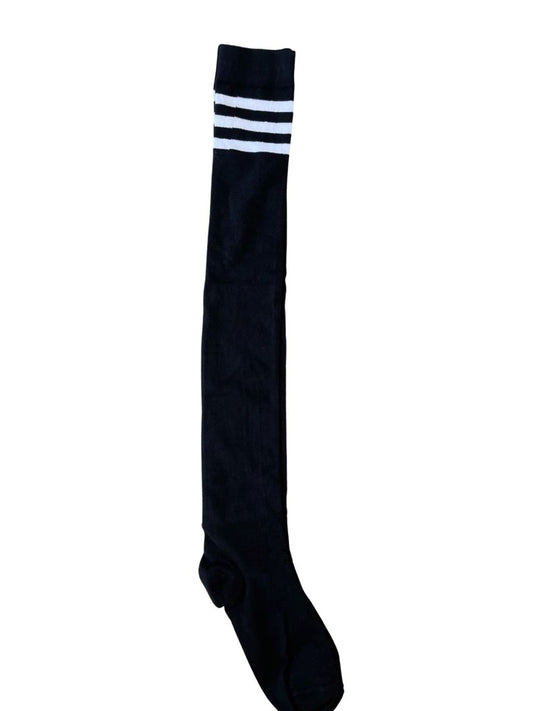 UXQEJO Black/White Thigh High Socks