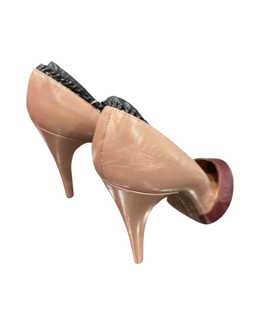 Valentino Brown/Maroon Leather Heels