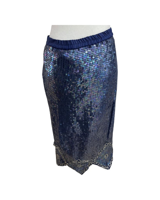 Vintage Blue Sequin Skirt