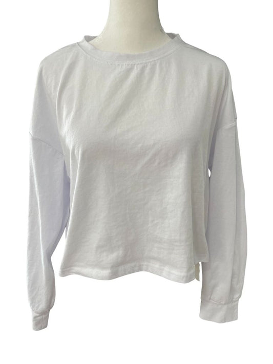 White Crop Long Sleeve Tee