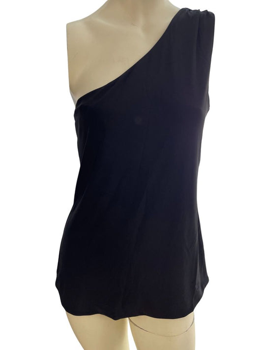 White House Black Market Black One Shoulder Blouse