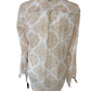 White House Black Market Pink/White Paisley Sheer Blouse