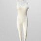 White Jumpsuit with Exposed Back