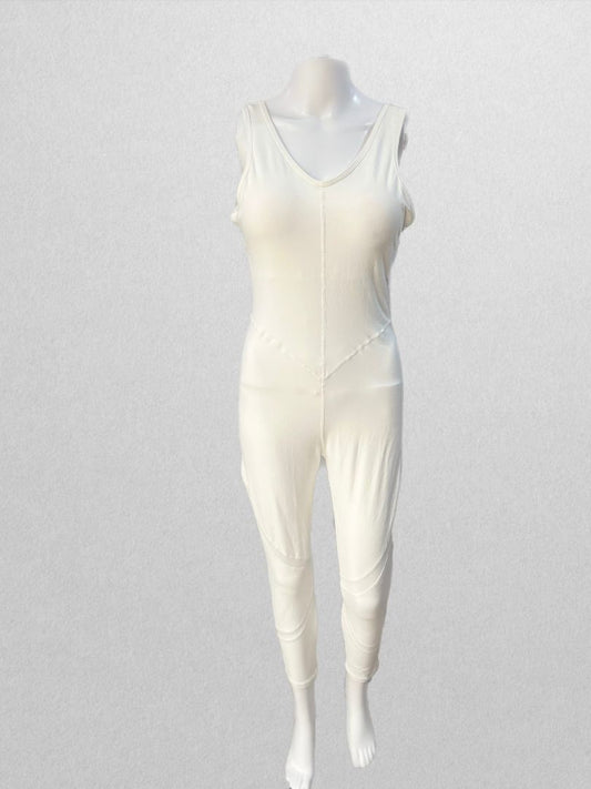 White Jumpsuit with Exposed Back