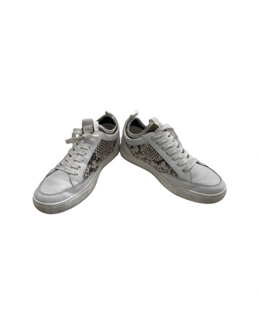 Steve Madden White/Gold Snakeprint Sneaker