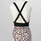 Leopard Print High Waist Bikini Bottom with Ruched Sides