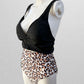 Leopard Print High Waist Bikini Bottom with Ruched Sides