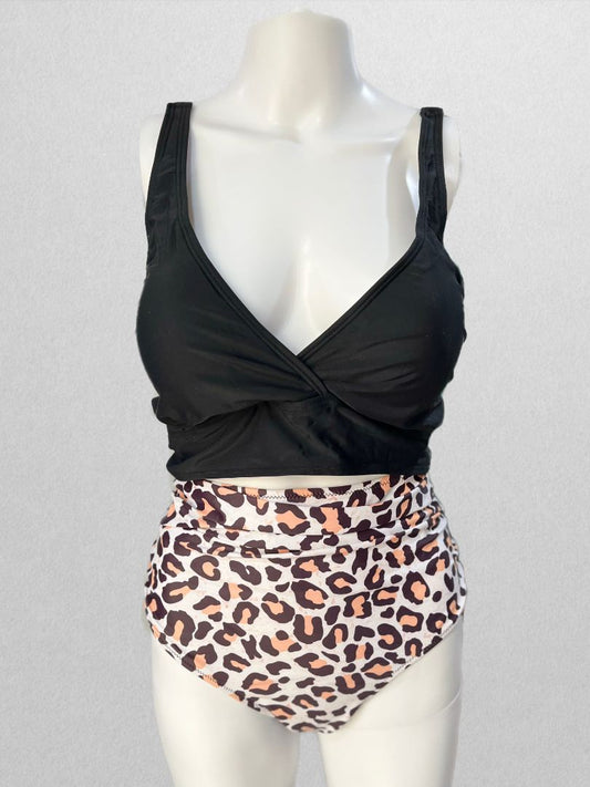 Yonique Black Wrap Swim Top