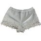 Zara Trafaluc White Shorts With Lace Embellishment Hem
