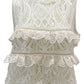 Zara White Sleeveless Ruffled Lace Crop Top