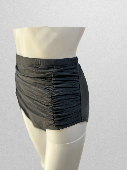 Black High Waist Swim Bottom with Side Ruching