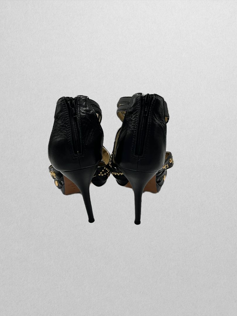 Boston Proper Black/Gold Studded Heels