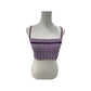 Handmade Crochet Purple Crop Tank with Stripe