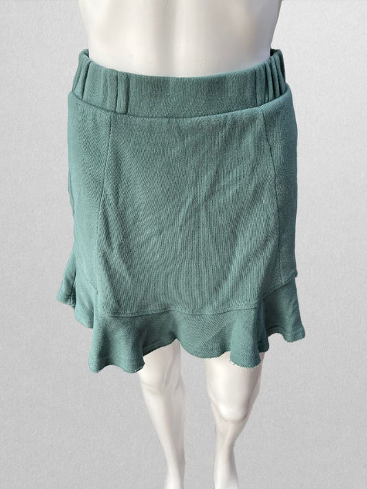 Free People Beach Teal Ruffled Sweater Skirt