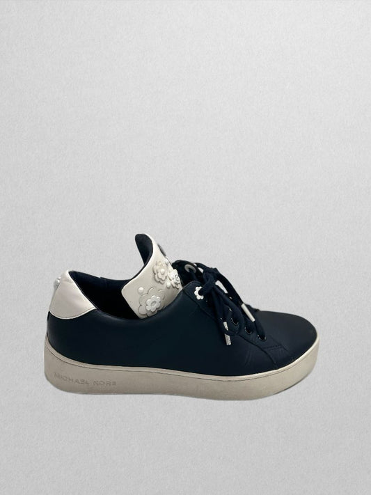 Michael Kors Black Fashion Sneaker with White/Black Flowers