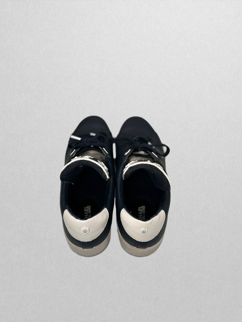 Michael Kors Black Fashion Sneaker with White/Black Flowers