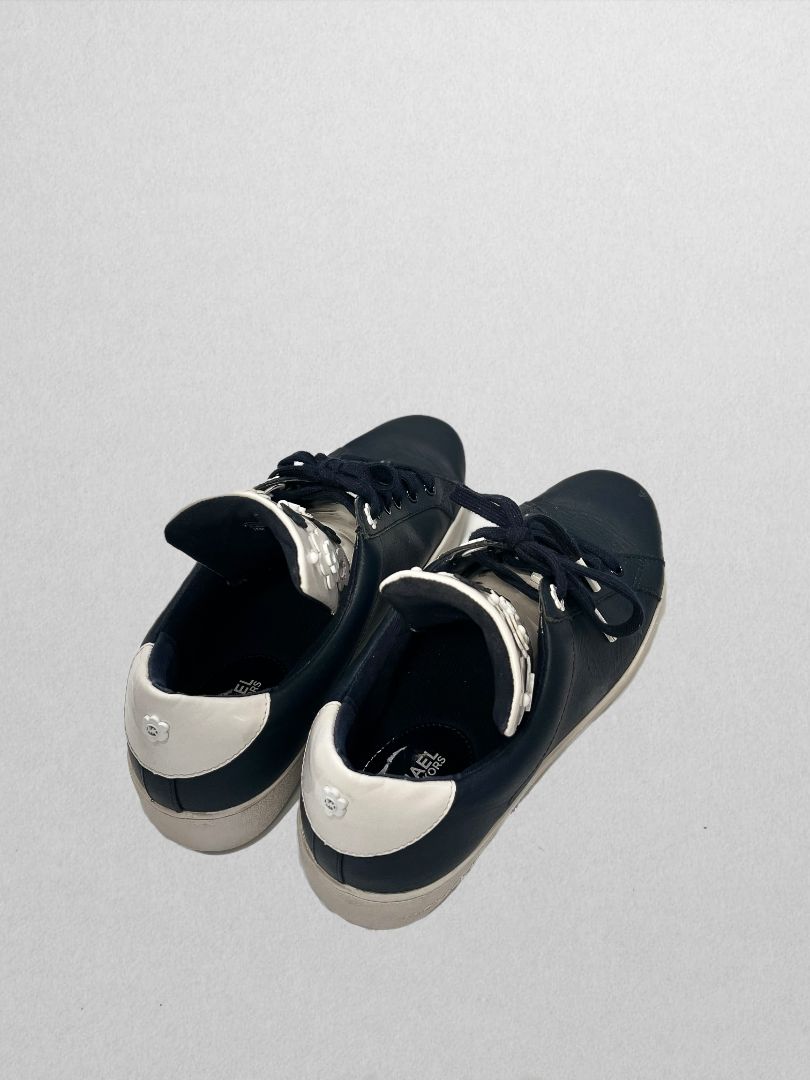 Michael Kors Black Fashion Sneaker with White/Black Flowers