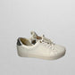 Michael Kors White Fashion Sneaker with Mixed Metallic Detailing