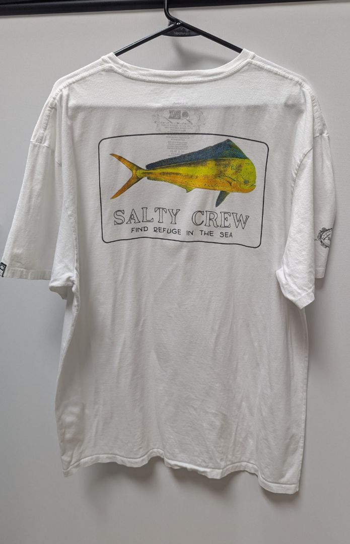 Salty Crew Men's White "Find Refuge in the Sea" Graphic Tee