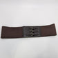 Brown Faux-Belted Faux-Leather Elastic-Waist Belt