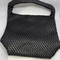 Black Woven Faux-Leather Tote Bag