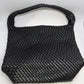 Black Woven Faux-Leather Tote Bag