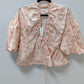 Anthropologie Pink Floral Open-Back Blouse